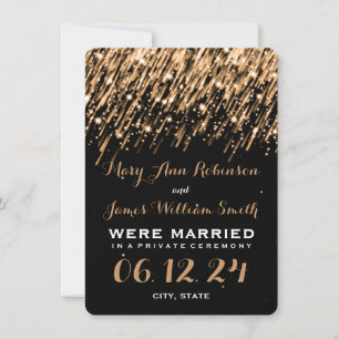 Elegant Marriage Elopement Falling Stars Gold Announcement