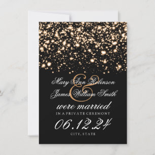Elegant Marriage / Elopement Gold Midnight Glam Announcement