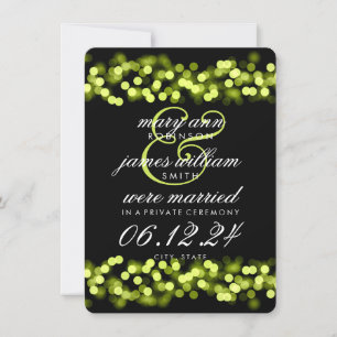Elegant Marriage / Elopement Green Hollywood Glam Announcement