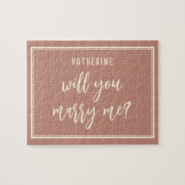 Elegant Marriage Proposal Will You Marry Me Jigsaw Puzzle (Horizontal)