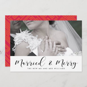 Elegant Married and Merry couple Christmas card