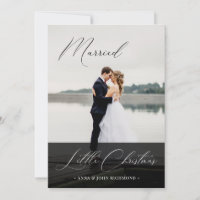 Elegant Married Little Christmas Calligraphy Photo