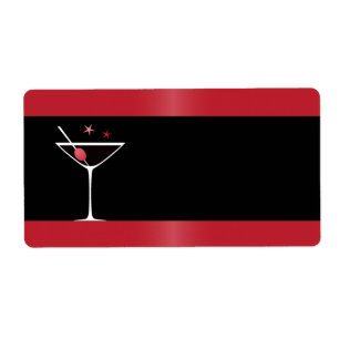 Elegant martini cocktail drink glass red black