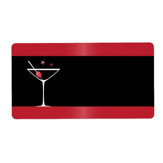 Elegant martini cocktail drink glass red black (Front)