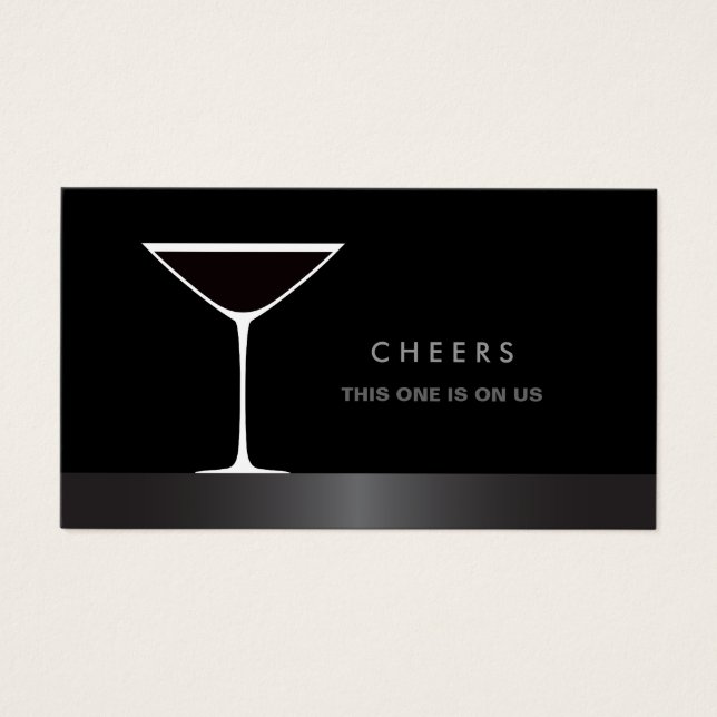 Elegant martini cocktail glass drink voucher (Front)