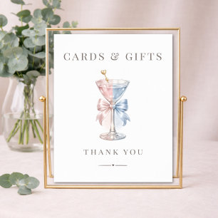 Elegant Martini Gender Reveal Cards & Gifts Sign