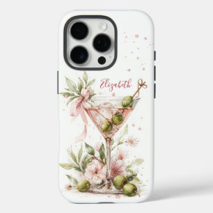 Elegant Martini Monogrammed iPhone 16 Pro Case