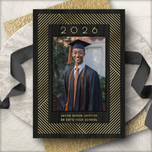 Elegant Masculine Graduation Foil Announcement