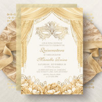 Elegant Mask Masquerade Gold Quinceanera
