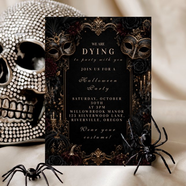 Elegant Masquerade Halloween Party Invitation (Creator Uploaded)