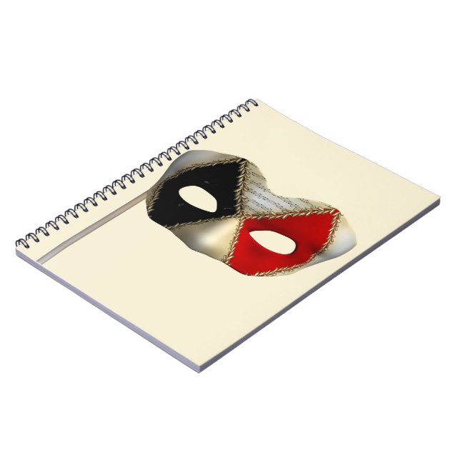 Elegant Masquerade Mask Carnival Party Art Notebook (Left Side)