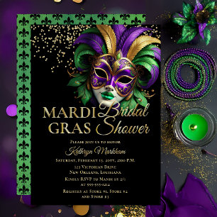 Elegant Masquerade Mask Mardi Gras Bridal Shower