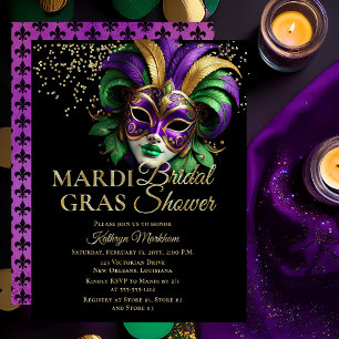 Elegant Masquerade Mask Mardi Gras Bridal Shower