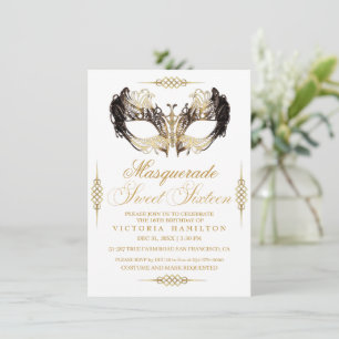 Elegant Masquerade Sweet Sixteen Birthday Invitation