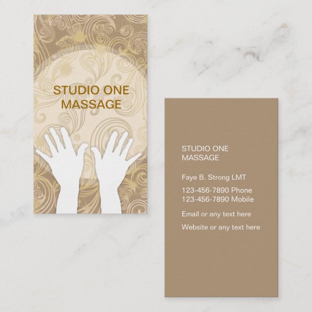 Elegant Massage Business Cards (Front/Back)
