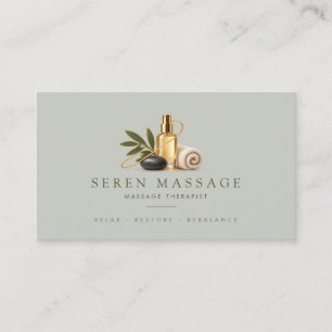 Elegant Massage Therapist Business Card