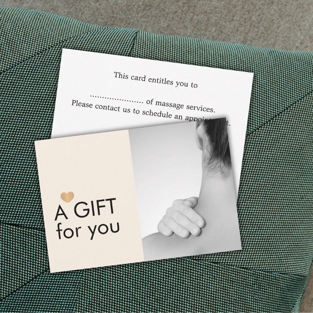 Elegant Massage Therapist Photo Pastel Gold Heart  (Creator Uploaded)