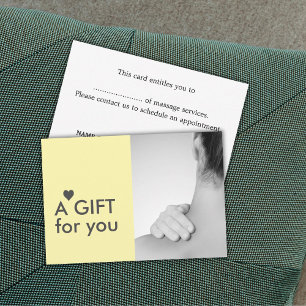 Elegant Massage Therapist Photo Yellow Grey Heart 