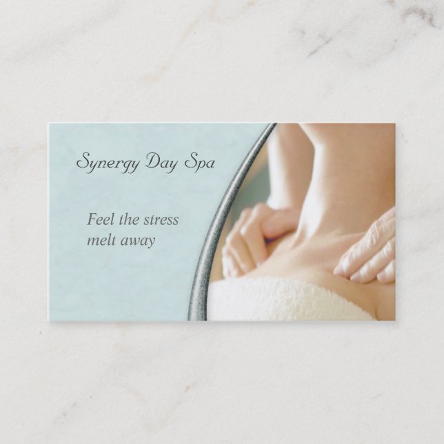 Elegant Massage Therapy Business Card (Front)