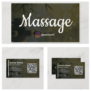 Elegant Massage Therapy Templates Business Card