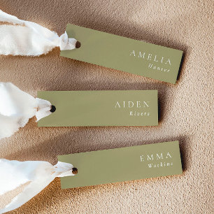Elegant Matcha Green Wedding Name Place Cards