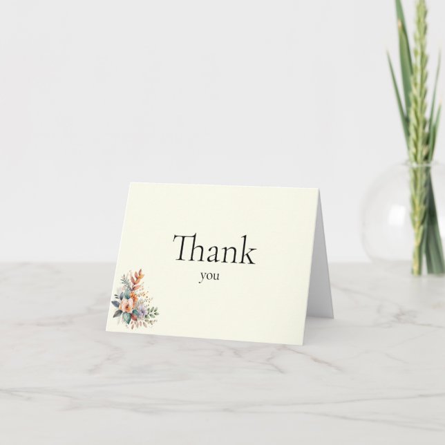 Elegant Matching Wedding Thank You Card (Front)