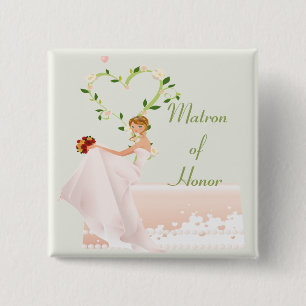 Elegant Matron of Honour Button