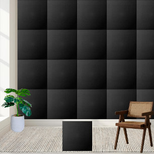 Elegant Matte Black Textured Ceramic Tile