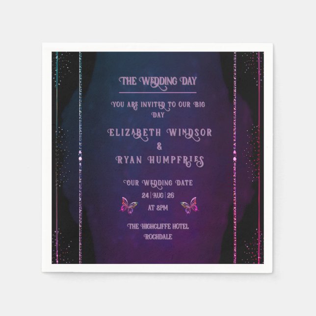 Elegant Mauve and Gold Wedding Invitations  Napkin (Front)