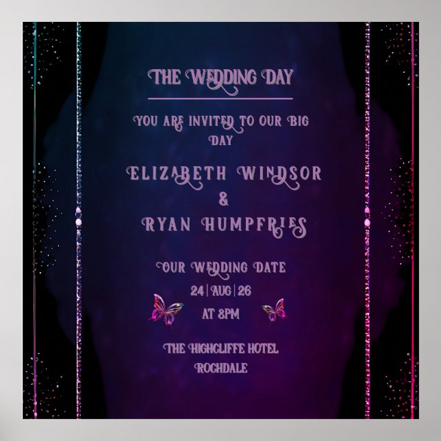 Elegant Mauve and Gold Wedding Invitations  Poster (Front)