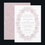 Elegant Mauve Blush Vintage Floral Wreath Wedding Invitation<br><div class="desc">Elegant Blush Mauve Vintage Floral Wreath Ornament Wedding. Traditional Wedding Invitation Wording Template. Modern Calligraphy Script Invitation</div>