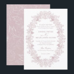 Elegant Mauve Blush Vintage Floral Wreath Wedding Invitation<br><div class="desc">Elegant Blush Mauve Vintage Floral Wreath Ornament Wedding. Traditional Wedding Invitation Wording Template. Modern Calligraphy Script Invitation</div>