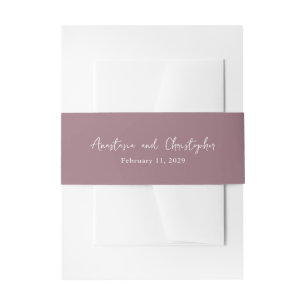 Elegant Mauve Clean Wedding Invitation Belly Band