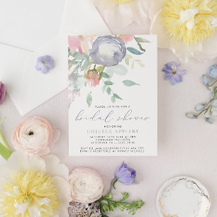 Elegant Mauve Floral Bridal Shower Invitation
