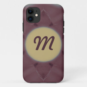 Elegant mauve monogram iPhone 11 case