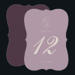 Elegant Mauve Plum Die Cut Table Number<br><div class="desc">Elegant Mauve & Deep Plum wedding table number for a sophisticated Old Money wedding celebration. This elegant die-cut table number reflects timeless European estate aesthetics and classic luxury stationery style, perfect for a romantic traditional bride. Ideal for vineyard weddings, historic estates, and candlelit fall receptions. Style with gold table frames,...</div>