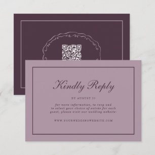 Elegant Mauve Plum RSVP Online Enclosure Card