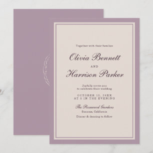 Elegant Mauve Plum Wedding Invitation