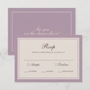 Elegant Mauve Plum Wedding RSVP Card