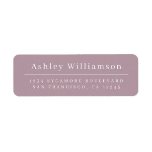 Elegant Mauve Purple Return Address Label