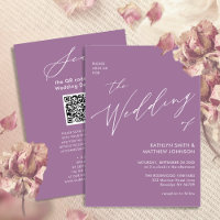 Elegant Mauve QR Code All In One Modern Wedding