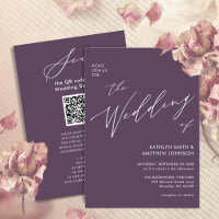Elegant Mauve QR Code All In One Modern Wedding