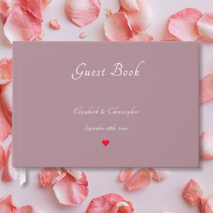 Elegant Mauve Silver Foil Weddings Anniversary Guest Book