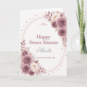 Elegant Mauve Sweet 16 Card