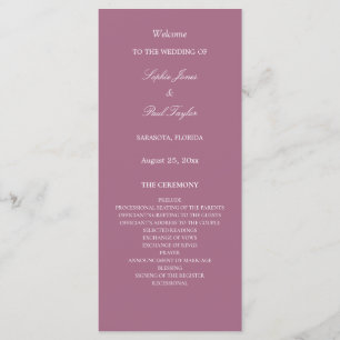 Elegant Mauve Wedding Program