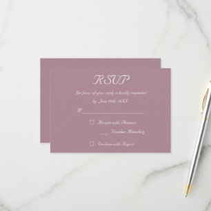 Elegant Mauve Wedding Reply RSVP Invitation Card