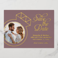 Elegant Mauve Wedding Save the Date Photo