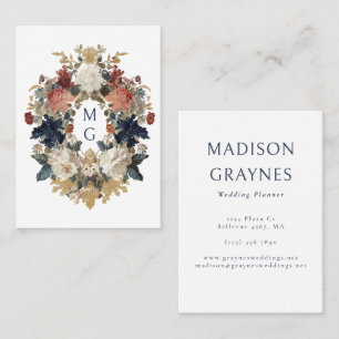 Elegant Maximalist Baroque Floral Professional Business Card
