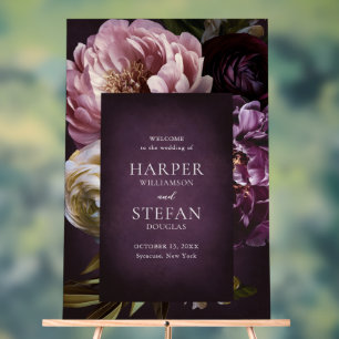 Elegant Maximalist Floral Wedding Welcome Sign