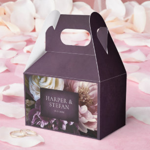 Elegant Maximalist Purple Floral Wedding Favour Box